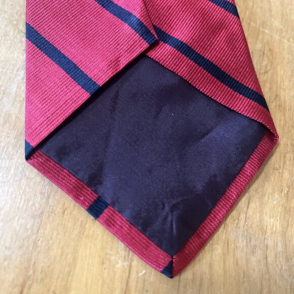 Mark Alexander Classic Red&blue Striped Silk Tie Made In USA Preppy Business - Picture 6 of 6